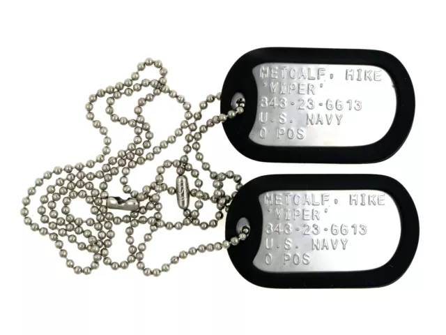  Top Gun Hangman Stainless Steel Military Dog Tag Set Cosplay  Halloween Costume Prop : Pet Supplies