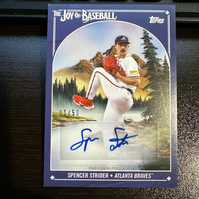 2023 TOPPS X Bob Ross Joy Of Baseball Spencer Strider Bleu Prussien