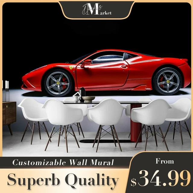 RACE CAR KIDS Vintage Car Red 3D Wall Mural Bedroom Australia Wallpaper