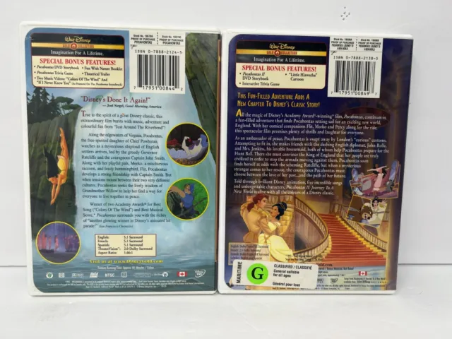 Walt Disney's Pocahontas 1 & 2 DVD Lot Good Condition!!! 3
