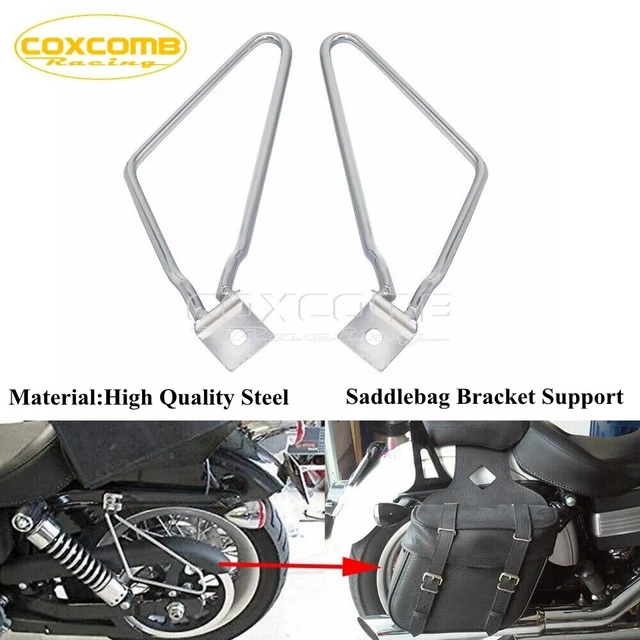 Chrome Motorcycle Steel Saddlebag Support Bracket For Harley Dyna Fat Bob XL883N