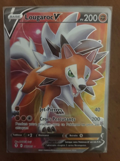 💫Carte Pokémon Lougaroc V full art 187/203 EB7 évolution céleste neuf.