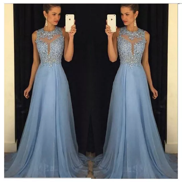 Womens Bridesmaid Wedding Formal Long Prom Party Evening Dresses Ball Gown