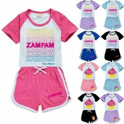 ZAMFAM Kids Sports Rebecca Zamolo Funny Girls Casual T Shirt Shorts Tracksuit