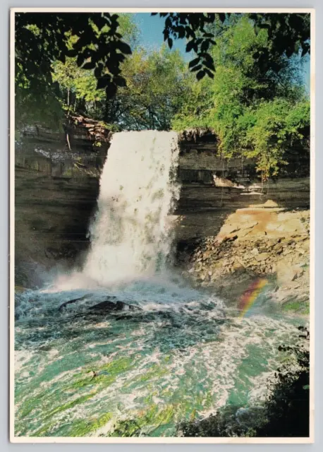 Minnehaha Falls Park Minneapolis Minnesota Vintage Continental Chrome Postcard