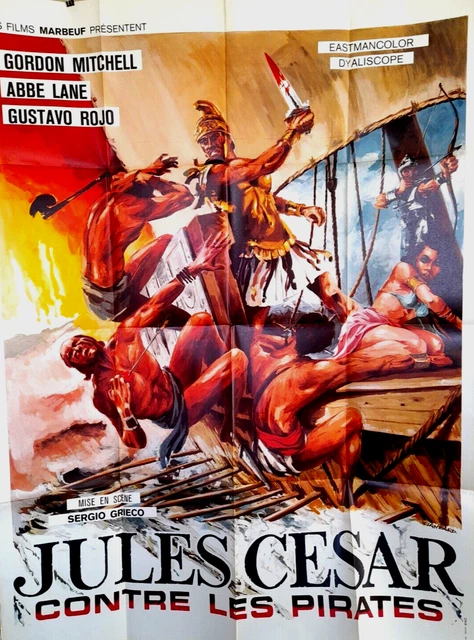 MF2 Affiche Movie Poster 120x160 JULES CESAR CONTRE LES PIRATES PEPLUM 1962
