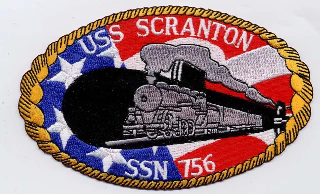 USS Scranton SSN 756 - Crest, Train inside sub 6 x 3.75 inch Fully Emb a975