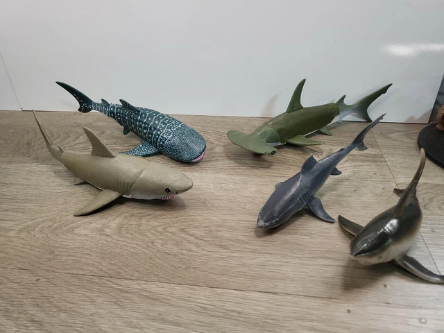 Lot 5 Sharks Kid Galaxy Toys - Safari Ltd Ocean Whale,Great White & Hammerhead