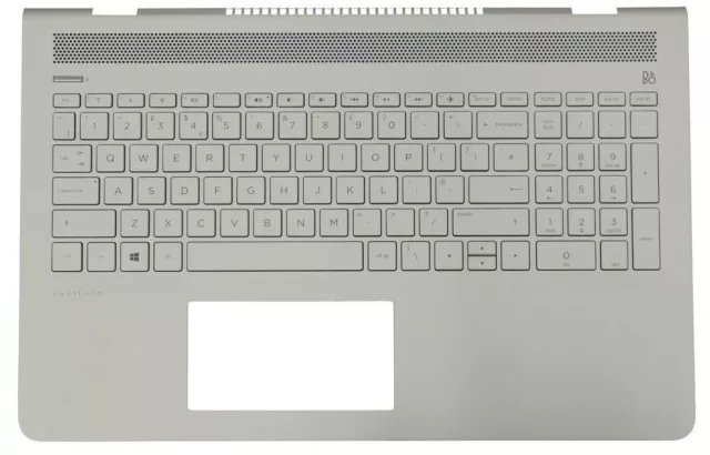 Neu HP Pavilion 15-CC Silber/Blau Cover Handauflage UK Qwerty Tastatur