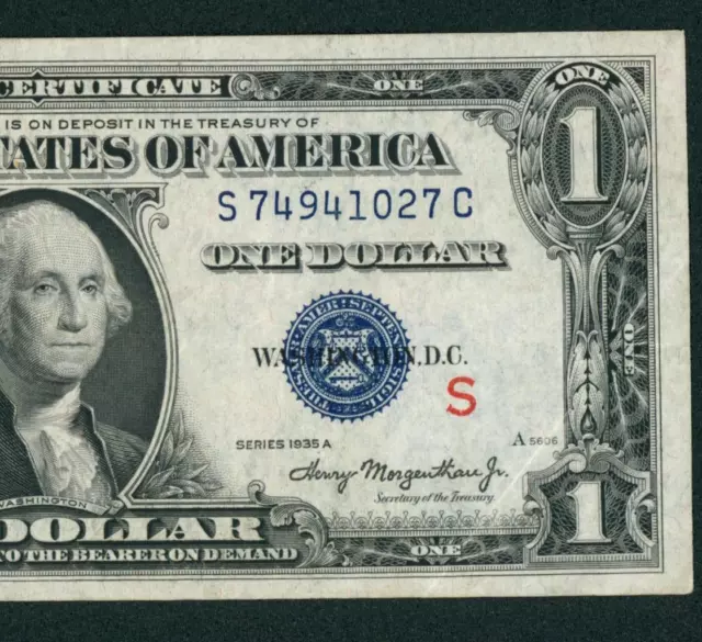 $1 1935 A ((VF+++/ XF)) Experimental ((S)) Silver Certificate ** PAPER CURRENCY