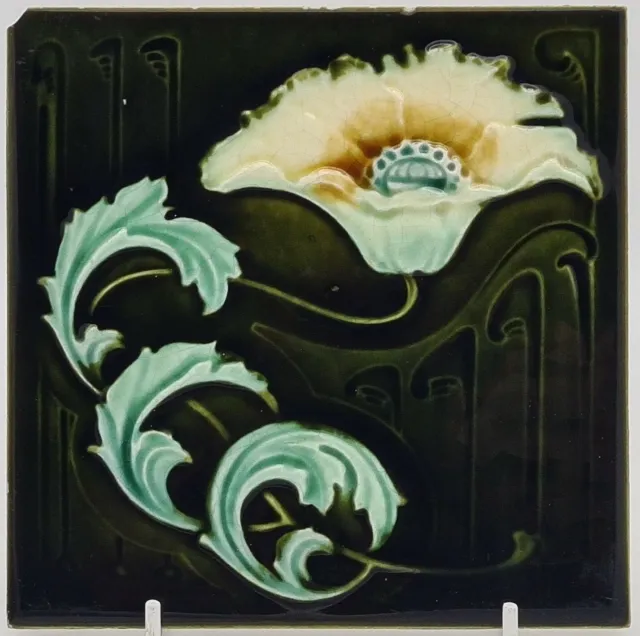 Art Nouveau Fireplace Poppy Tile Henry Richards Tile Company C1906
