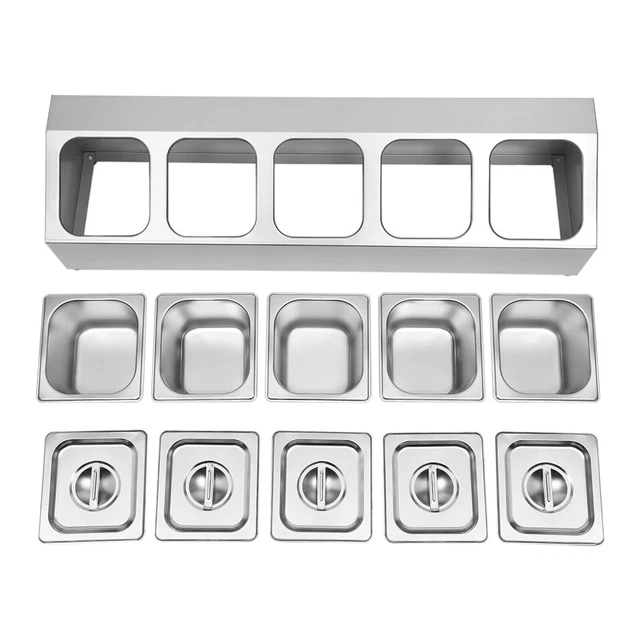 GN Aufsatzbord Mit GN Behältern Gastronorm Behälter Gestell Mit Deckel Edelstahl