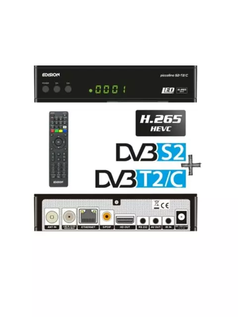 Edision Piccollino S2+T2/C Combo H.265/HEVC Receiver