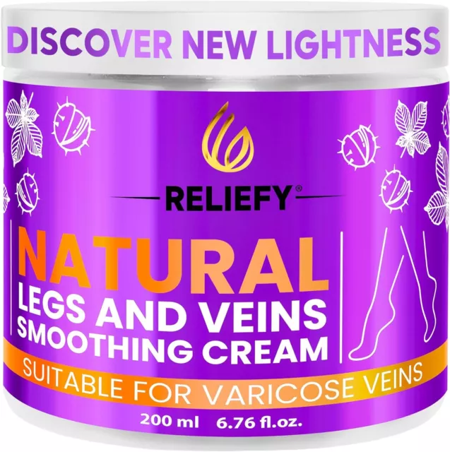 VARICOSE VEINS SUPPORT CREAM 200 ML, Natural Soothing Blend for Tired Legs