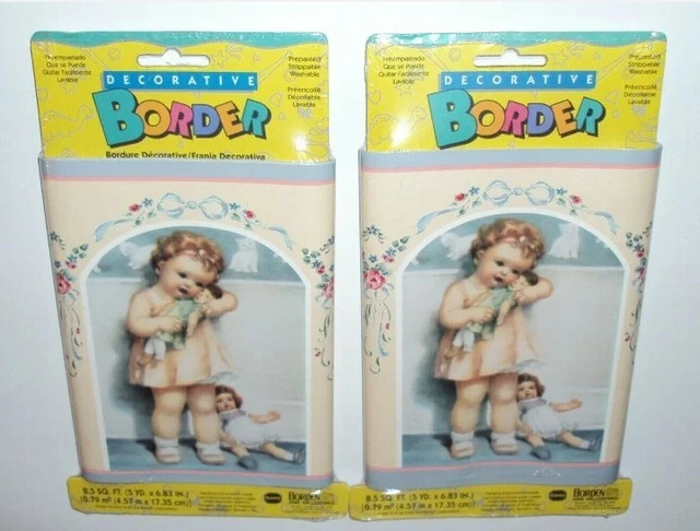 ☆New Bessie Pease Gutman Wallpaper Border "Vintage" Nursery (Two) 5~Yard Rolls.