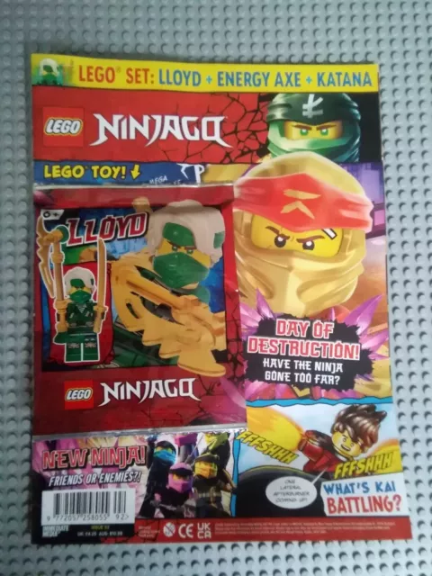 Lego Ninjago Magazine Rare Issue #92 UK Edition + Lloyd Minifigure - NEW