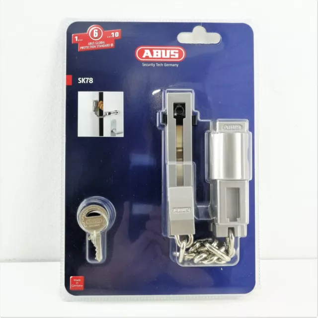 Cadena retenedor de puerta ABUS SK78 con cerradura y llaves 79-SK78N