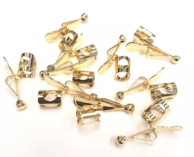 12 Genuine Faultless Pocket Pan/Pencil Clips GOLD-Made in USA