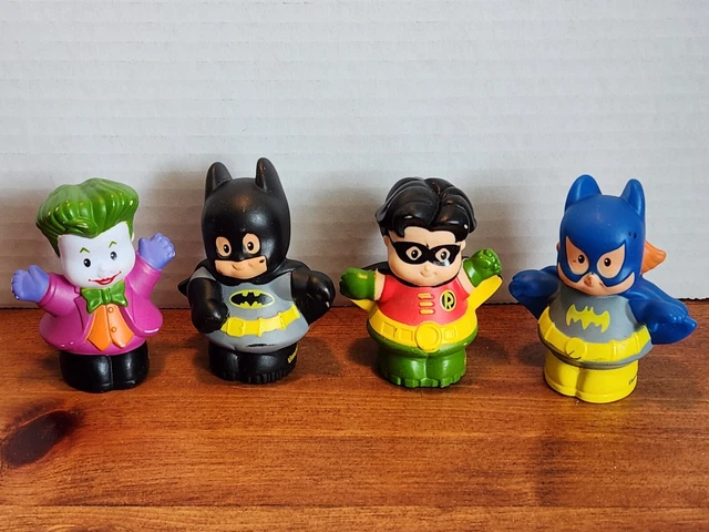 Fisher Price Little People DC Super Hero Figures Lot of 4 Toys Batman Joker