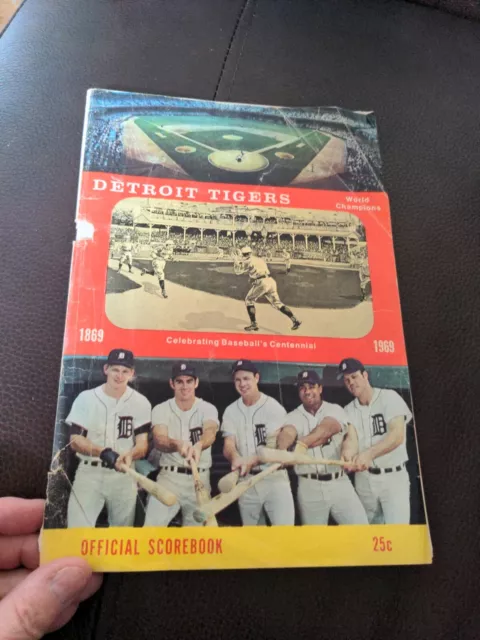 Vtg 1969 Detroit Tigers World Champions Official Scorebook(Baseball Centennial)
