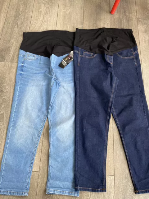 Ladies BNWT Maternity Over The Bump Jeans Size 14 And Size 12  Both From George