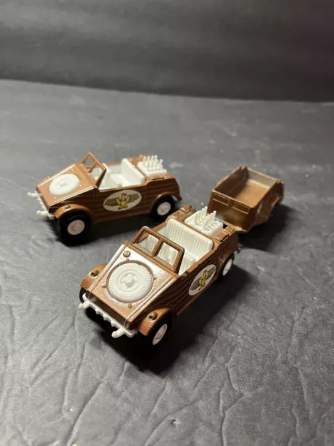 Vintage TOOTSIETOY Tootsie Toy Jeeps & Trailer Brown Tan Army jeep 1960's 1970's