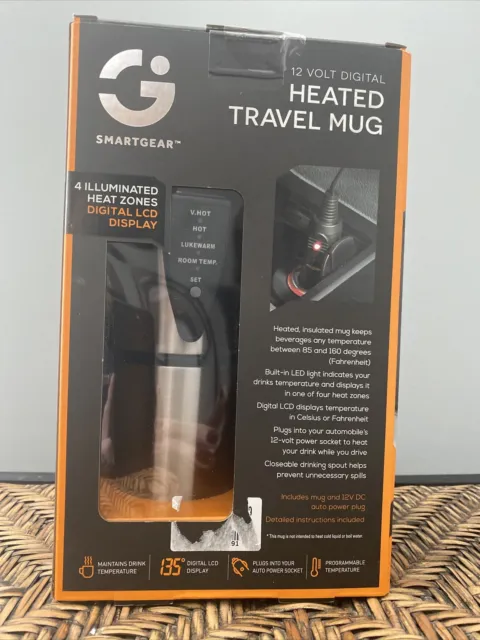 NEW Smart Gear 12 Volt Digital Heated Travel Mug- Gift Idea