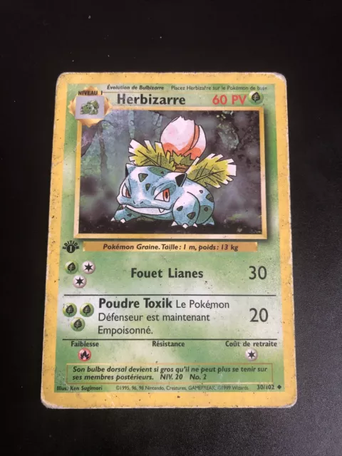 Unco Herbizarre - Pokemon 30/102 Base Set Edition 1 Bad Condition Fr