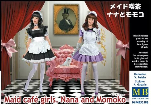 Masterbox 1:35 scale model kit - Maid Cafe Girls Nana and Momoko 	 MAS35186