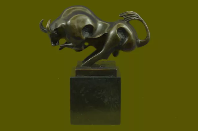 European Made Marble Pure Bronze Strong Abstract Bull Ox Art Statue sculpture
