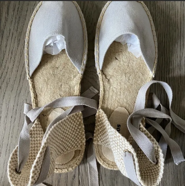 Soludos Gray Classic Sandal Tie Espadrilles - Excellent! 9.5