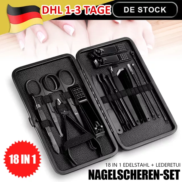 18 tlg Nagelschere Set Nagelknipser Maniküre Pediküre Nagelzange Nagelpflege-Set