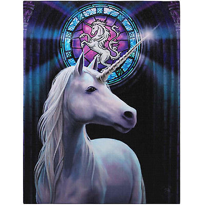 ILLUMINISMO Anne Stokes Piastra a parete Unicorno Fantasy Mystic ARTE FOTO SU TELA