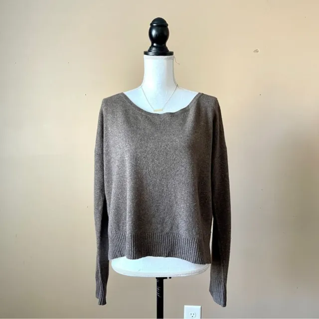 VINCE | Taupe Wool Cashmere Blend Cropped Knit Sweater Sz L