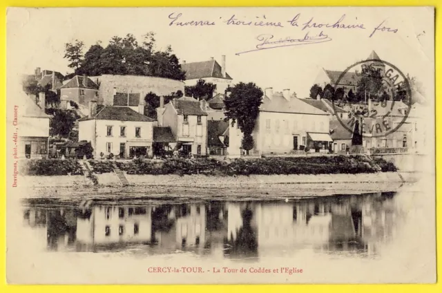 cpa Dos 1900 Bourgogne CERCY la TOUR (Nièvre) La TOUR de CODDES et l'ÉGLISE