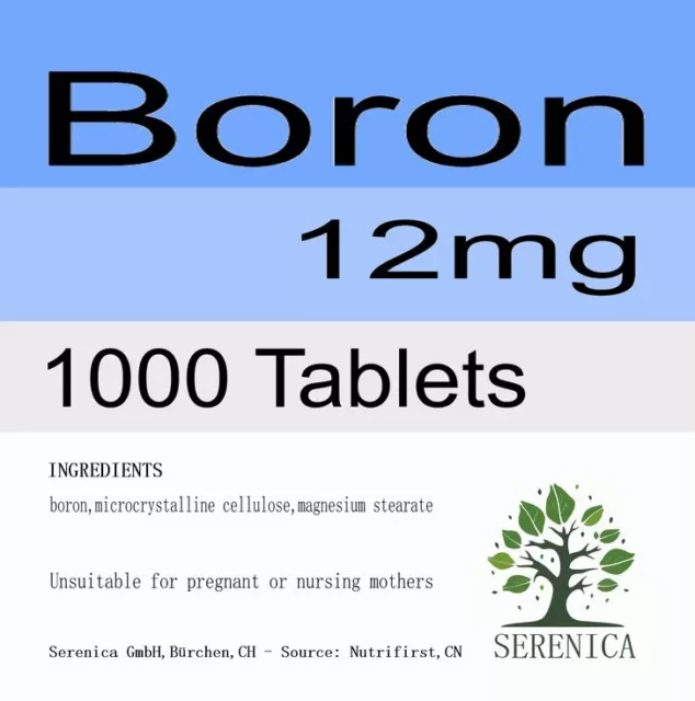BORON 12mg SUPPORT STRONG BONES Vitamin x 1000 Tablets
