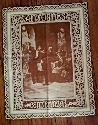 VINTAGE ANTONE'S CENTENNIAL Menu French Restaurant New Orleans 1940