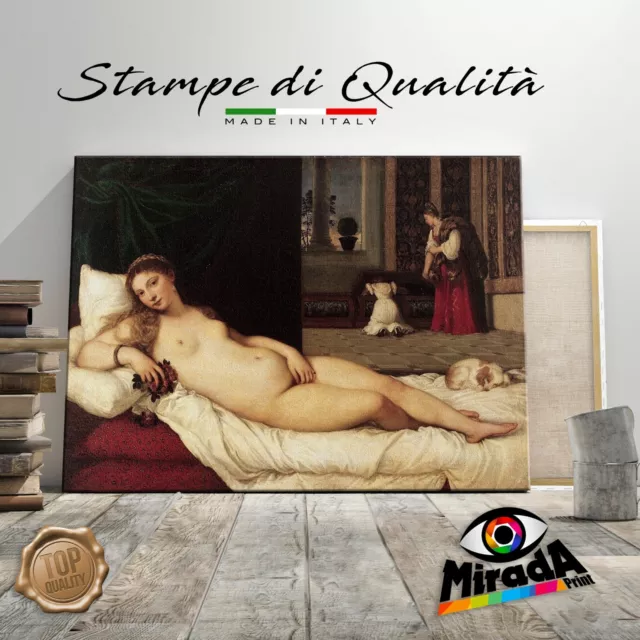 QUADRO Tiziano Vecellio  Venere di Urbino 1538 STAMPA SU TELA CANVAS ARTE NUDO