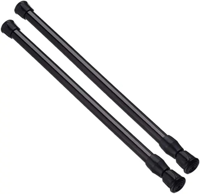2PCS Tension Rod Tier Window Short Curtain Rod,16 to 28Inch