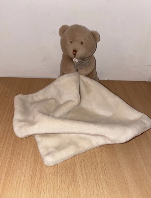 Doudou Ours marron plat mouchoir beige Doudou Et Compagnie ETAT NEUF