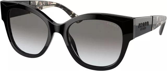 Prada Women's 0PR 02WS, Black Frame/Grey Gradient Lens, Sunglasses