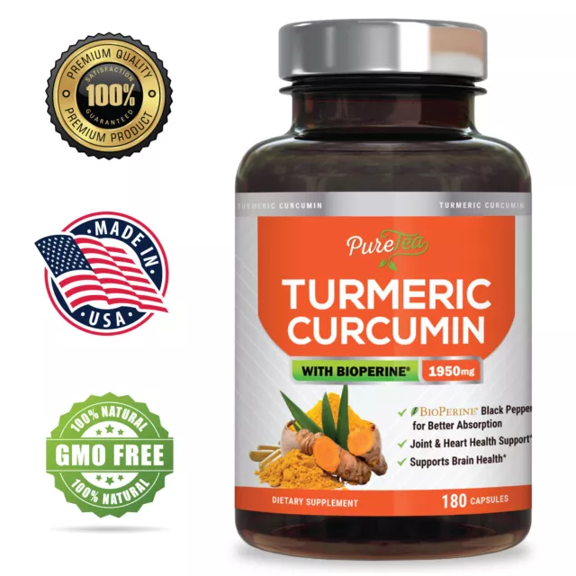 Turmeric Curcumin Highest Potency 95% 1950mg with Bioperine Black Pepper Extract