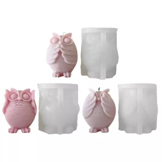 3D Owl Silicone Mold DIY Scented Wax Molds Handmade Plaster Resin