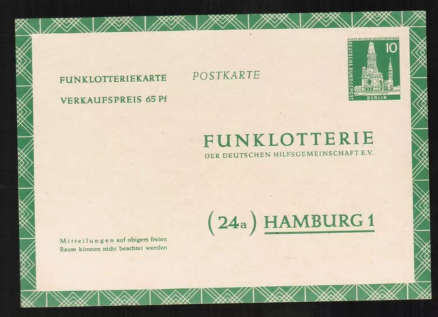 Berlin Funkpostkarte FP5b ungebraucht