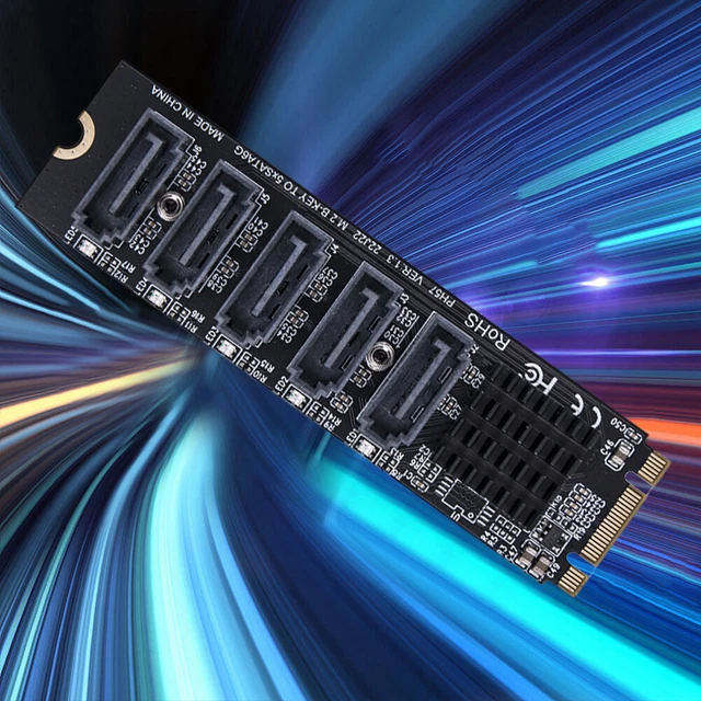 Nvme Pic Riser M.2 MKEY PCI-E Riser Card NVME To SATA Expansion Card Converter SATA3.0 ...