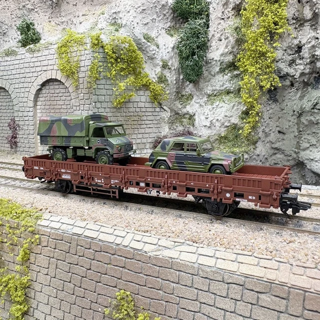 Wagon Plat Militaire Bachmann 18340 - Échelle HO 1/87 Avec Missile Camouflage