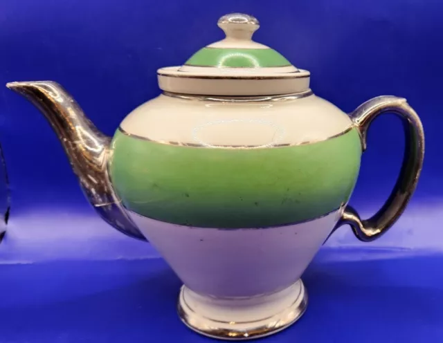 McCormick & Co. Banquet Teas Teapot Made in England Balto Green Silver White