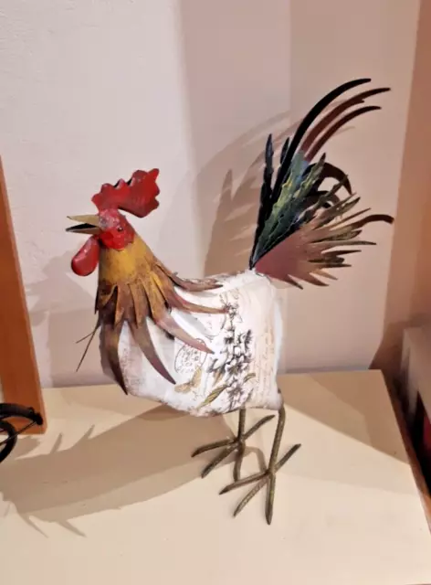 Sculpture de coq en fer, décoration de coq en métal, Figurine réaliste