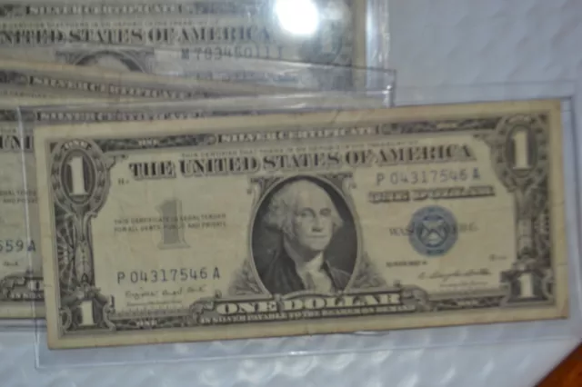 1935 or 1957 One Dollar Silver Certificate Old US Bill $1 Money
