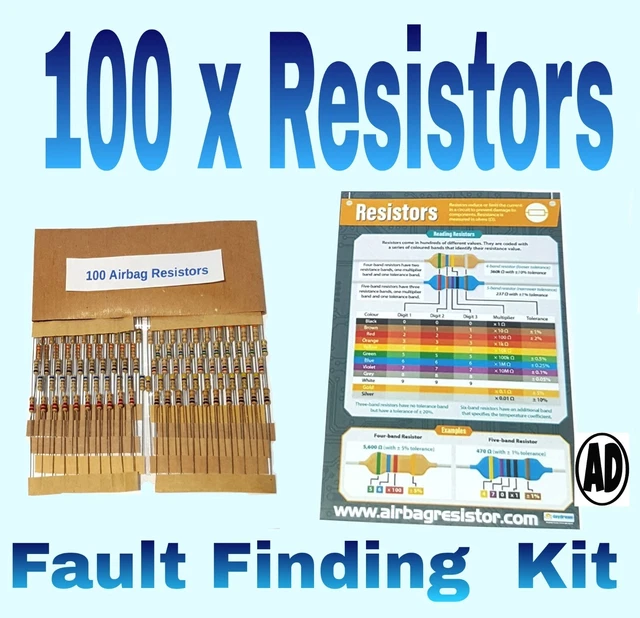 AIRBAG FAULT FINDING Tool Kit 100x SRS All Makes Mixed resistors for